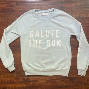Baby blue Spiritual Gangster “Salute The Sun” sweatshirt, size small.